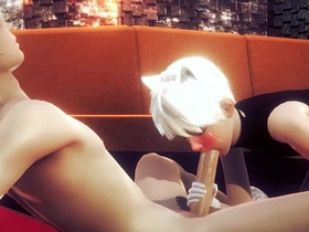 Yaoi Femboy - Alan Handjob and blowjob - Sissy Trap Crossdresser Anime Manga Japanese Asian Game Porn Gay japanese shower gay porn