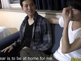 Japanese twink cummed on japanese pov gay porn