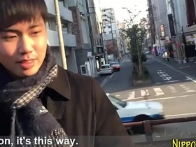 Japanese stud solo tugs asian and white gay porn