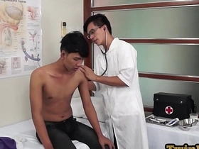 Skinny Asian enjoys anal playing from his geeky doctor korean handsome gay porn
