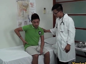 Asian twink anal examined with medical tools after giving BJ japanese ryo gay porn