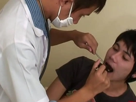 Slim Asian patient barebacked by doctor for cumshot white and asian gay porn