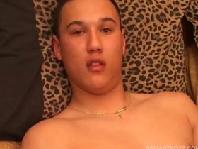 Twink Arik Strips Naked and Strokes Out His Cum pounding chinese gay porn